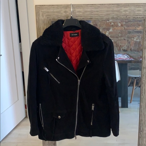 The Kooples Jackets & Blazers - Black suede The Kooples jacket sz L